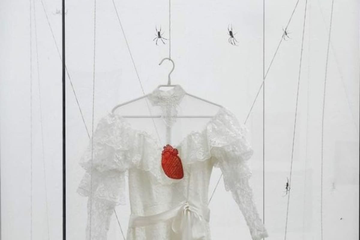 Detalle de la obra Sí, quería, del artista Joaquín Sánchez, que forma parte de una exposición en Malba sobre arte textil de Paraguay