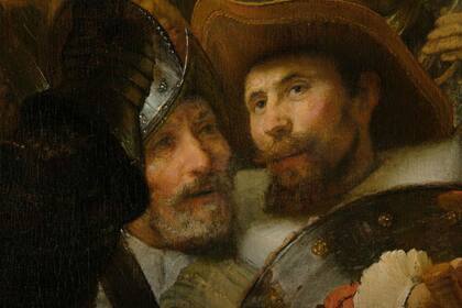 Detalle de La ronda de noche, de Rembrandt (pintada entre 1640 y 1642)