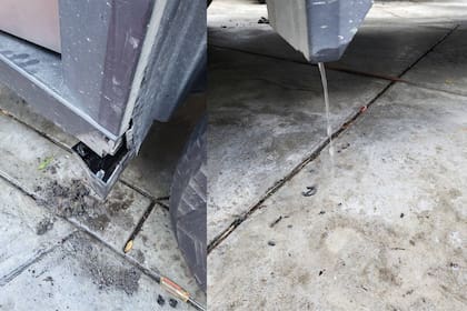 Detalle de las perforaciones en los deflectores para permitir la salida de agua. (cybertruckownersclub)
