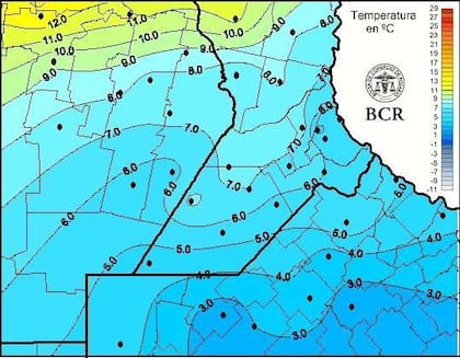 Detalle de las temperaturas registradas hoy