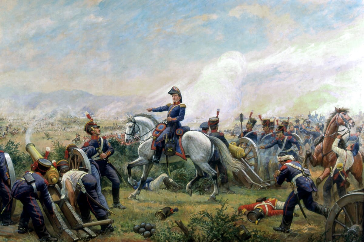 Detalle de "Los Artilleros de Borgoño en la batalla de Maipú", de
Pedro Subercaseaux