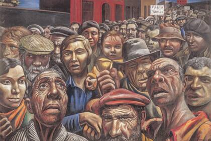Detalle de Manifestación (1934), de Antonio Berni, una de las obras comentadas en el ciclo Hable con ella