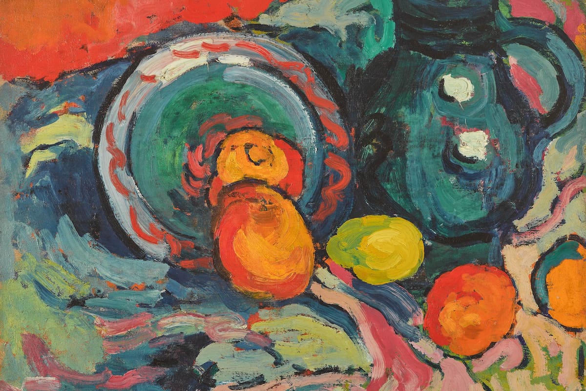 Detalle de "Naturaleza muerta con jarra azul", de Maurice de Vlaminck (1906–1907), que sale a subasta por primera vez con la venta de la colección Blaquier Arrieta en Sotheby's Nueva York
