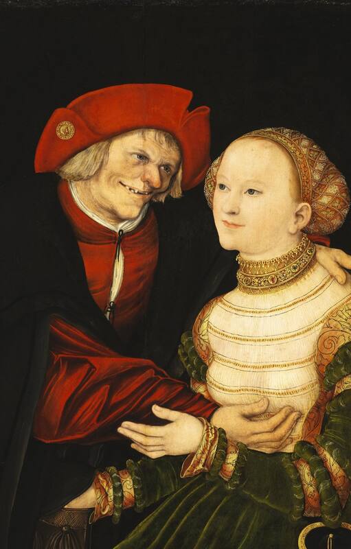 Detalle de Pareja emparejada de Lucas Cranach, el viejo