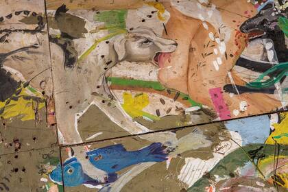 Detalle de Patio o pintura para piso y plantas