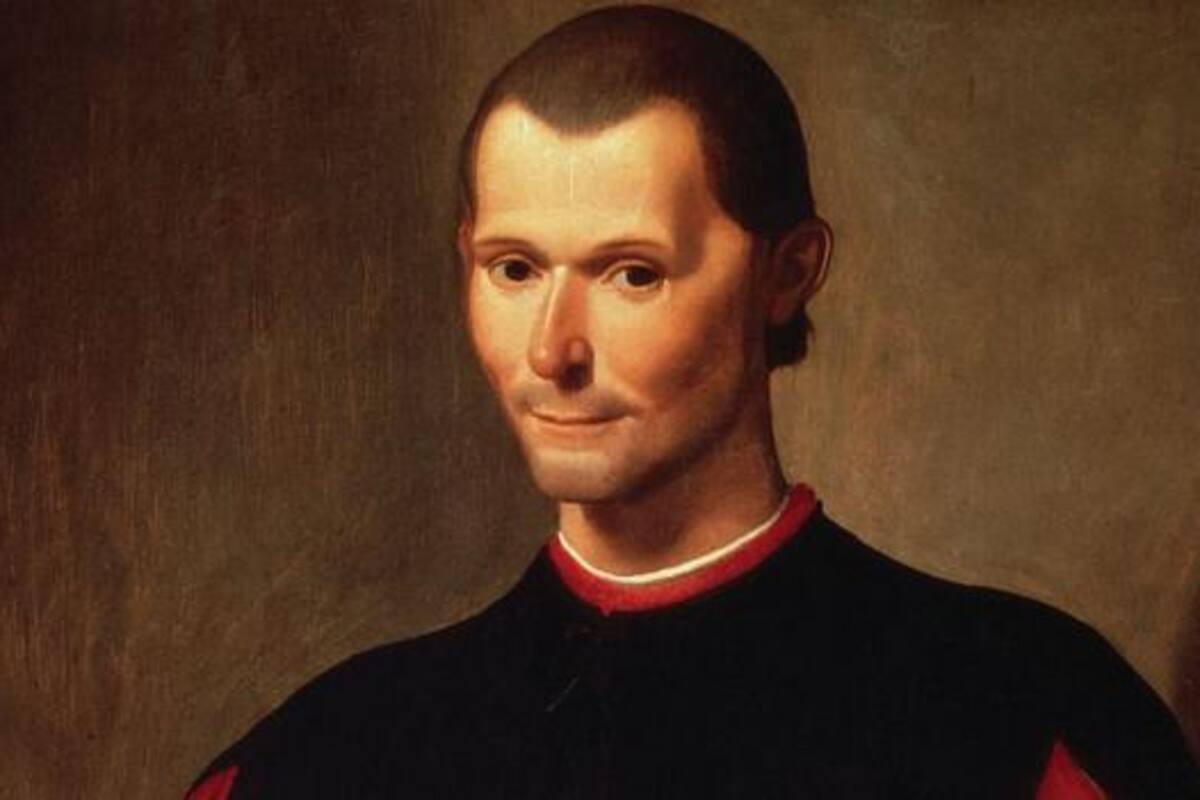 Detalle de retrato póstumo de Nicolás Maquiavelo por Santi di Tito