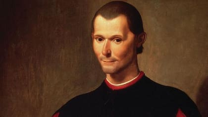 Detalle de retrato póstumo de Nicolás Maquiavelo por Santi di Tito