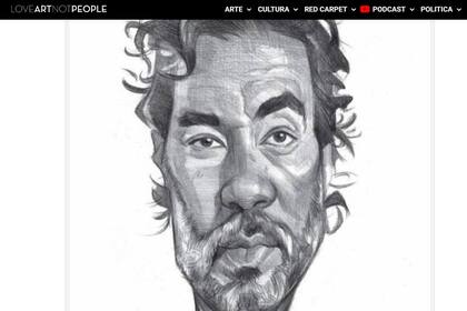 Detalle de un retrato de Rodrigo Cañete, realizado por el dibujante Julio Ibarra, en el blog Love Art Not People