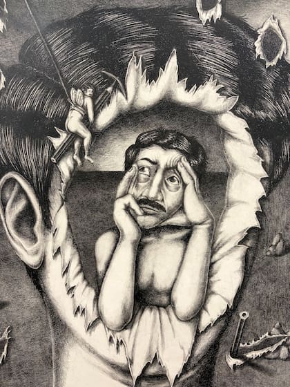 Detalle de una de las obras de Nicolás Said exhibidas en Constitución