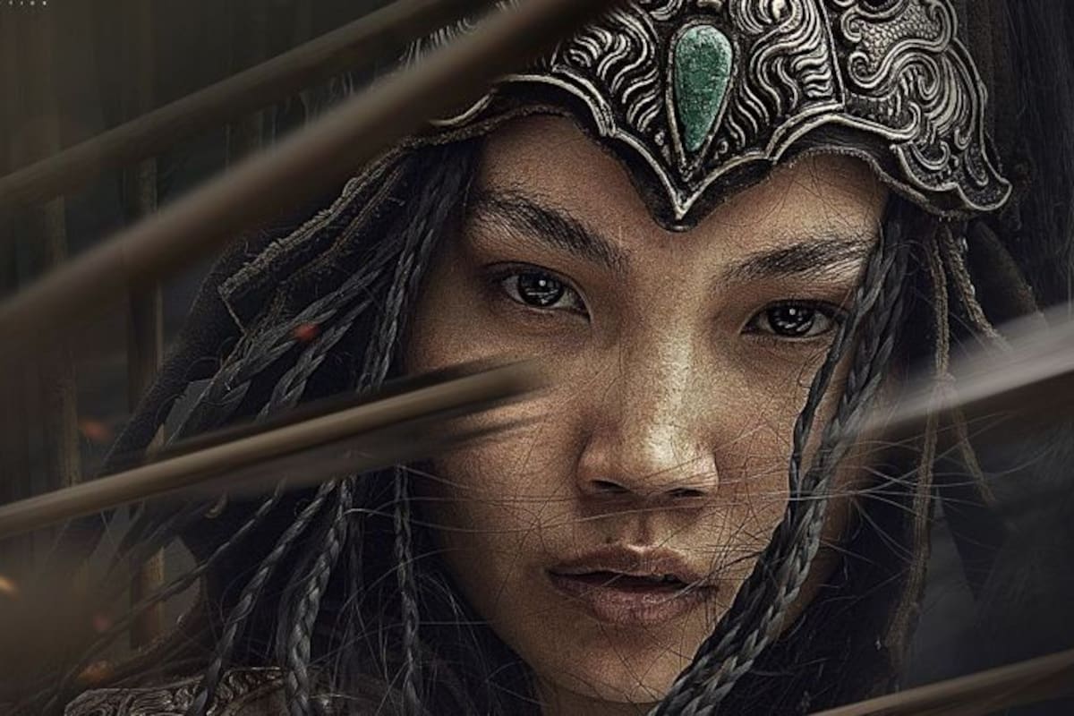 Detalle del afiche de la película "Khutulun, la princesa guerrera" (2021), coproducida por Shuuder Productions y Voo Broadcasting