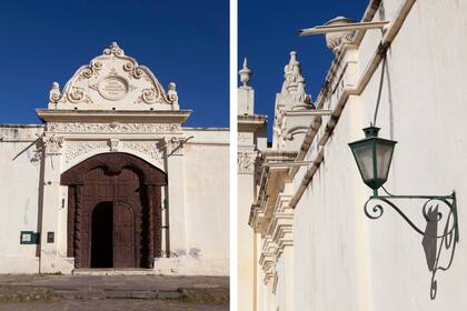 Detalle del portón labrado del Convento de San Bernardo, a dos cuadras de Villa Vicuña.