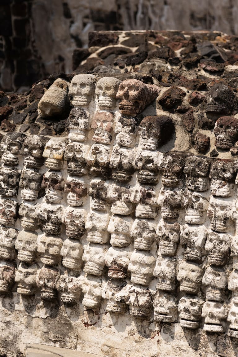 Detalle en el Templo Mayor, restos de la antigua Tenochtitlán.