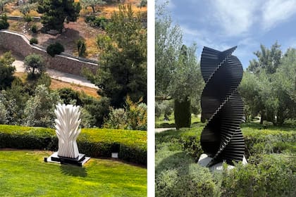 Detalles de Casa del Agua donde el arte encuentra su lugar entre las plantas