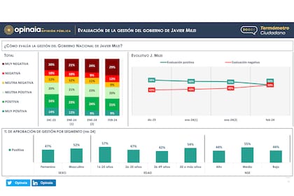 Detalles de la consideración que cosecha la gestión de Milei