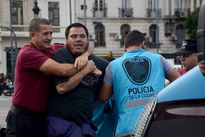 Detención en la marcha de mineros