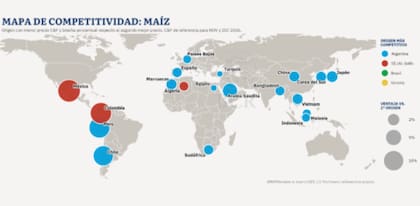 Detrás de esta evolución de las exportaciones de maíz argentino aparece un escenario internacional que beneficia al cereal local