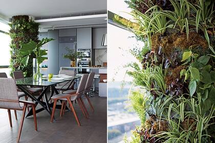 Detrás de los jardines verticales se ocultan columnas de 80cm de diámetro