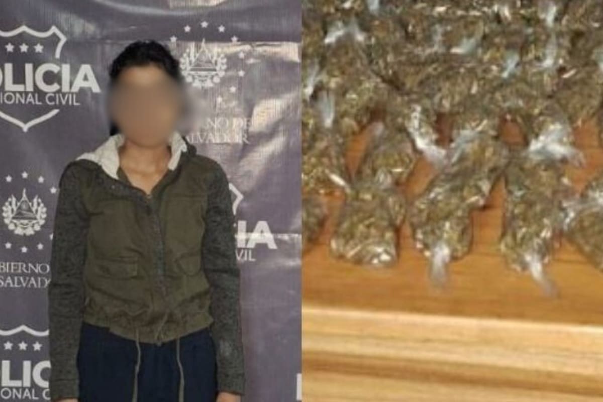 Detuvierona en El Salvador a "Sury", la presunta pandillera, con 260 dosis de marihuana