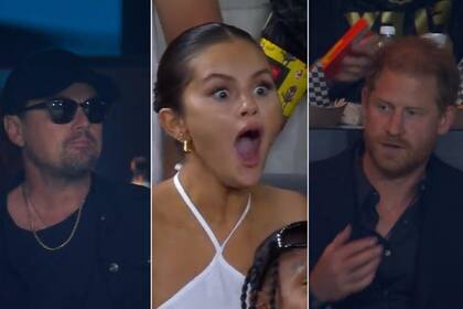 Di Caprio, Selena Gómez y el príncipe Harry en el partido de Messi