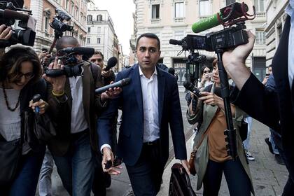 Di Maio, antes de ingresar ayer en la Cámara baja italiana