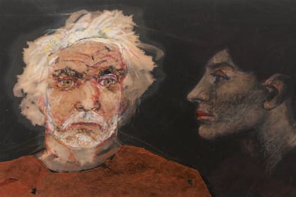 "Diálogo I", uno de los retratos dobles elegidos por Carlos Alonso para su retrospectiva