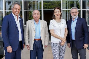 Diana Mondino con Daniel Scioli en Brasil