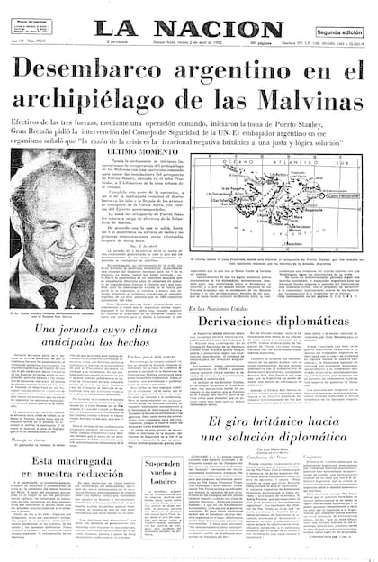 Diario La Nacion del 2 de abril de 1982