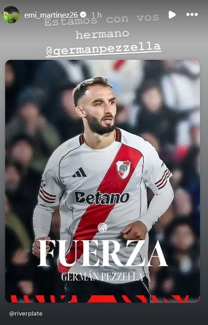 Dibu Martínez le envió un sentido mensaje a Pezzella