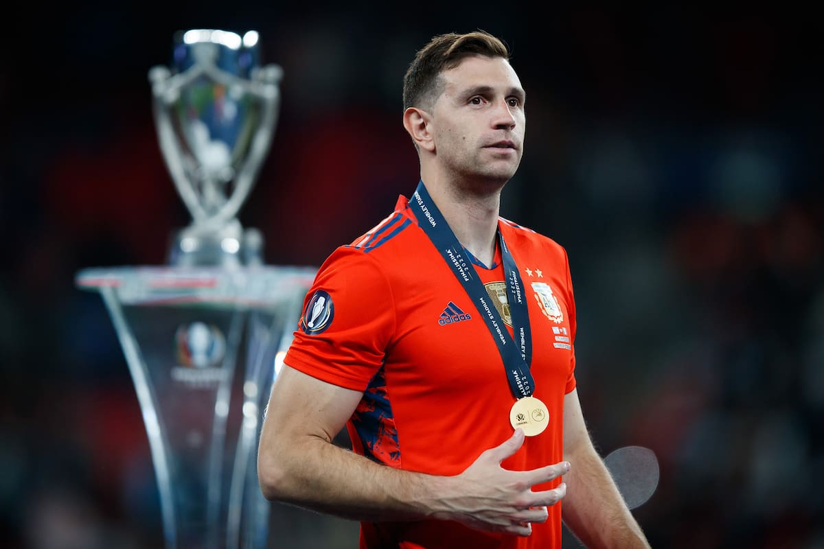 Dibu Martínez participó de un comercial y utilizó una de sus frases de cabecera (Photo by Marc Atkins/Getty Images)