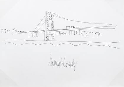 Dibujo de Trump del Puente George Washington en Fort Lee, Nueva Jersey, de 2006