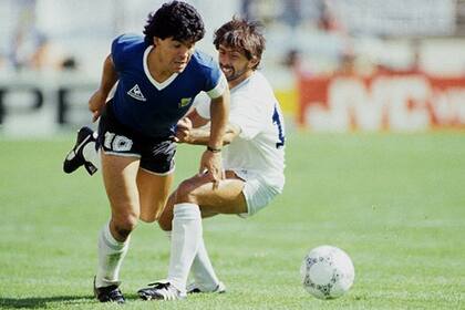 Diego Armando Maradona, en el partido contra Uruguay de octavos de final del Mundial 1986