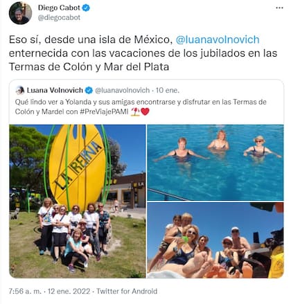 Diego Cabot arremetió contra Luana Volnovich