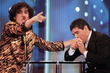 Diego con Charly García en la TV