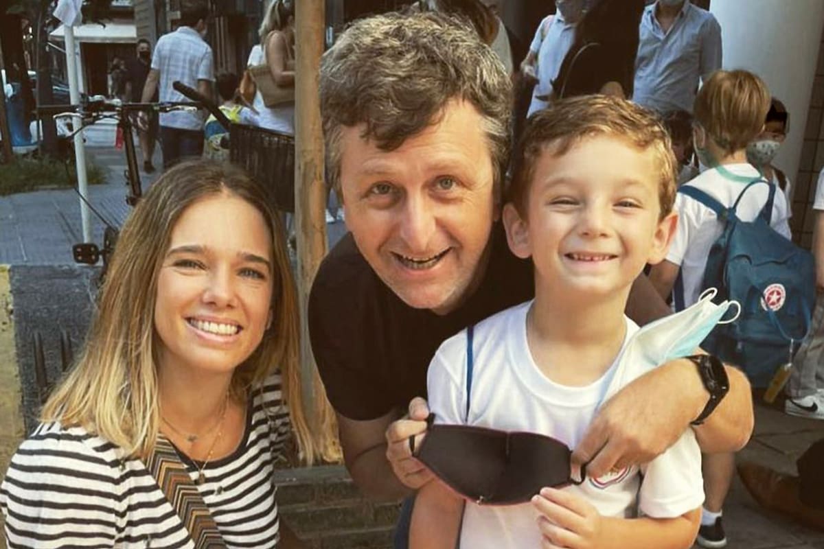 Diego, con su esposa Romina y su hijo José.