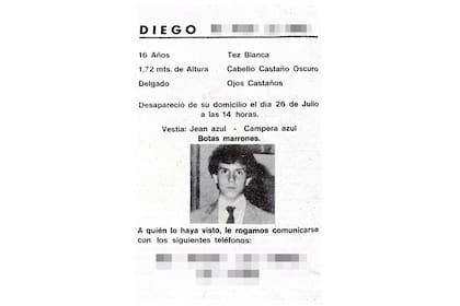 Diego Fernández Lima desapareció el 26 de julio de 1984