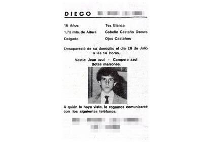 Diego Fernández Lima había sido visto por última vez el 26 de julio de 1984