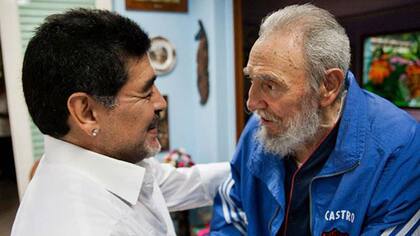 Diego junto a su gran amigo Fidel