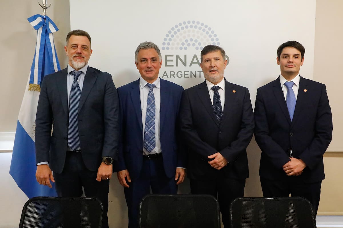 Diego Kravetz, Sebastián Pareja, Cristian Auguadra y José Francisco Lago Rodríguez, tras el informe del titular de la SIDE en el Congreso