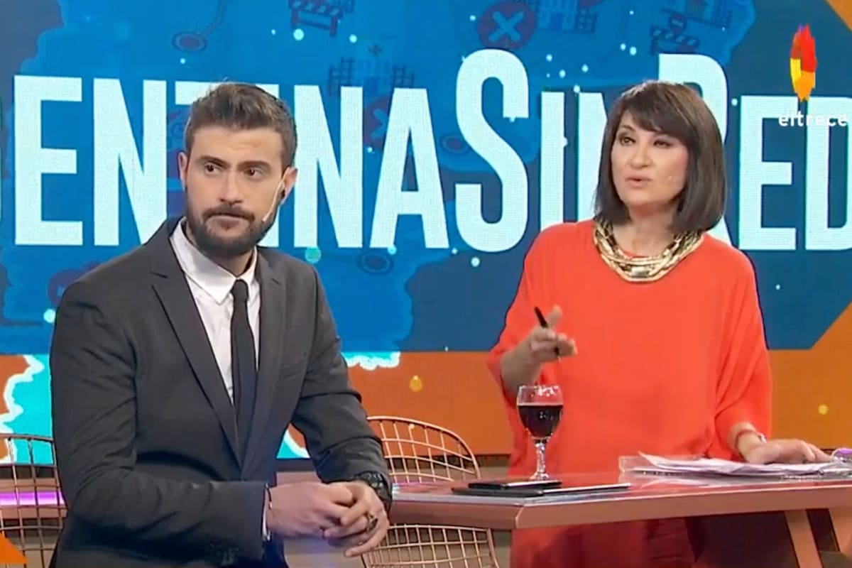 Diego Leuco, junto a María Laura Santillán, en su primer programa como co-conductor de Telenoche