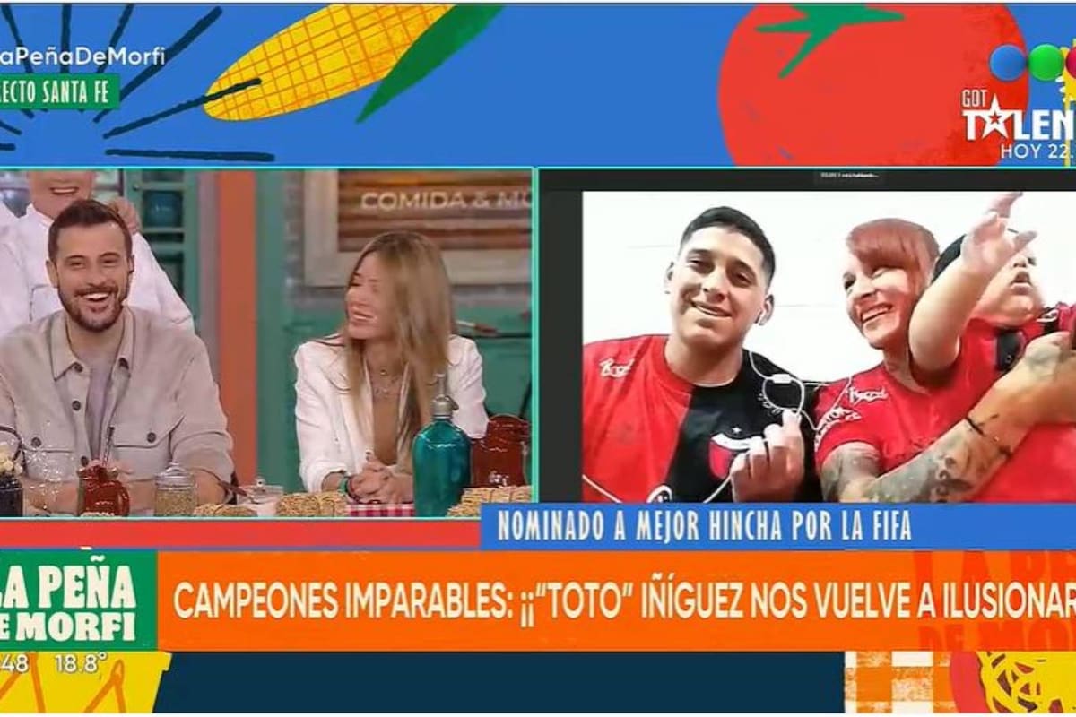 Diego Leuco y Jesica Cirio dialogaron con Toto Iñiguez, hincha de Colón nominado al premio The Best y el conductor hizo una broma futbolera