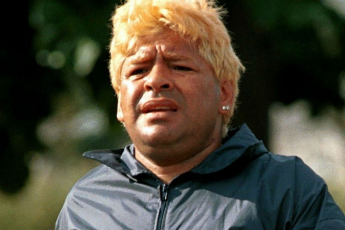 Diego Maradona, en la etapa "rubia", cuando estuvo en Cuba, a principios de 2000