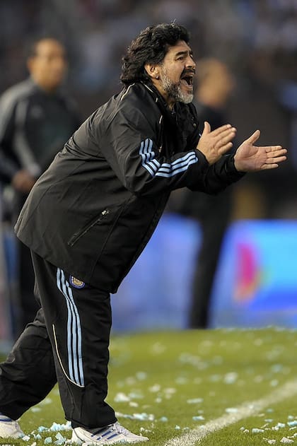 Diego Maradona era el DT de la selección, en la despedida antes de viajar a Sudáfrica para el Mundial 2010