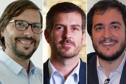 Diego Martínez Burzaco, de Inviu; Leonardo Chialva, de Delphos Investment, y Pedro Siaba Serrate, de PPI