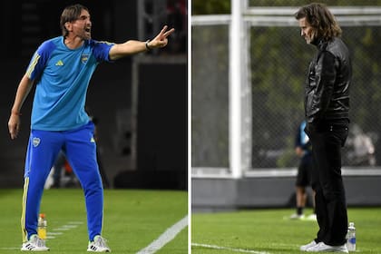 Diego Martínez y Rubén Insua, DT's de Boca y San Lorenzo: los dos sacan cuentas en la zona B