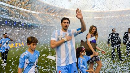 Diego Milito en el partido homenaje el 12 de noviembre de 2016