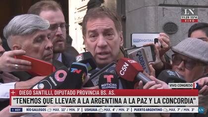 Diego Santilli al ingresar al Congreso