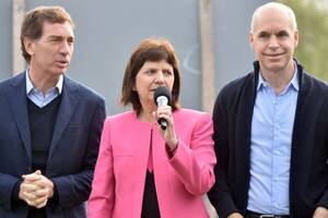 Diego Santilli, Patricia Bullrich y Horacio Rodríguez Larreta
