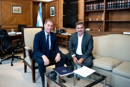 Diego Santilli y Cristian Ritondo en el despacho del ministro del Interior