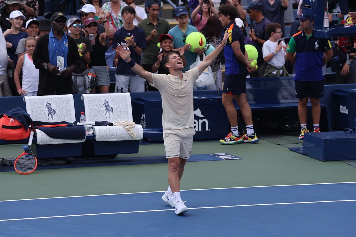 Diego Schwartzman celebra su clasificación al cuadro principal del US Open, tras un año sin disputar un Grand Slam; el Peque se retirará en el próximo verano