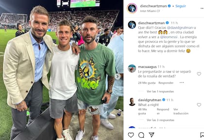 Diego Schwartzman y su hermano Matías posaron junto a David Beckham